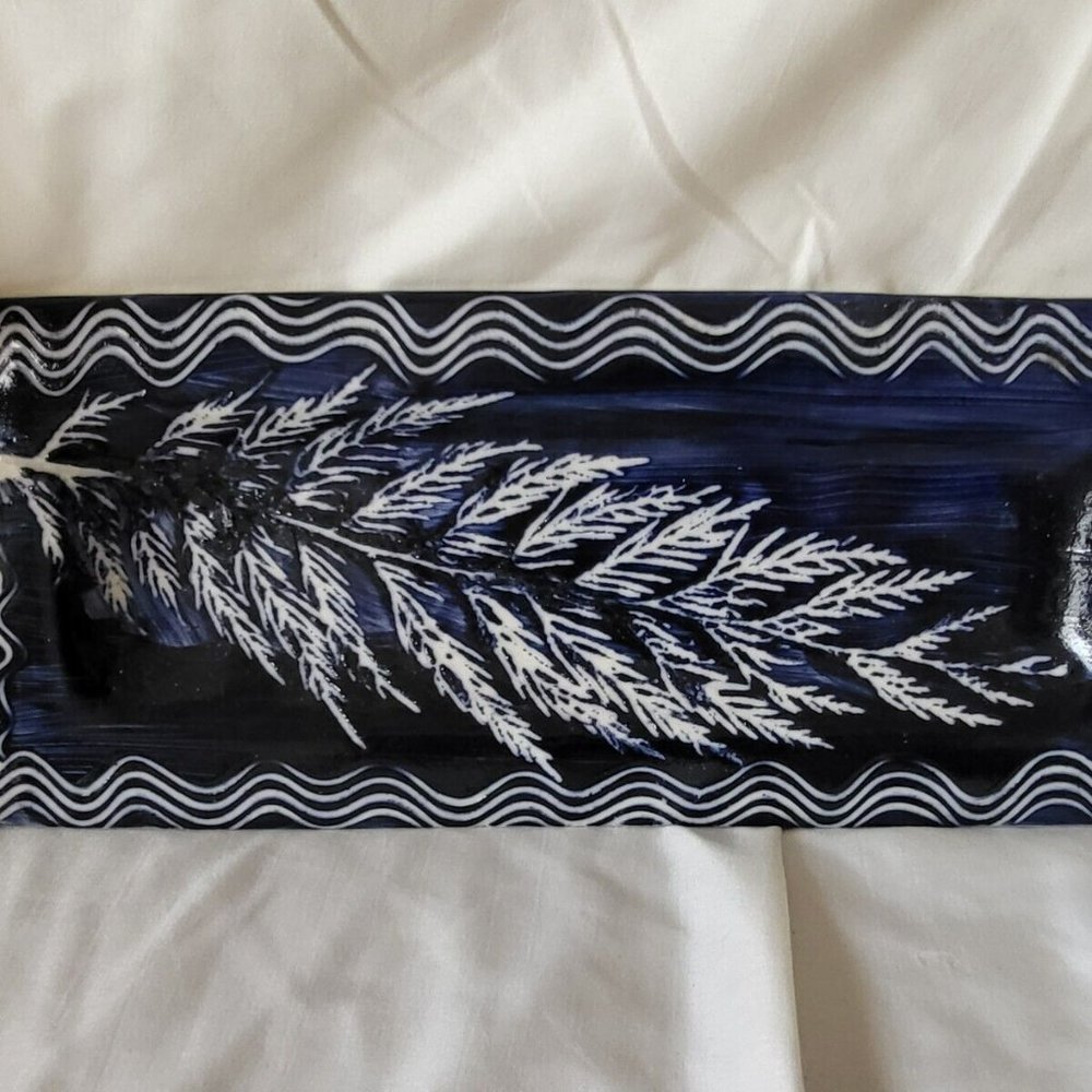 Vintage STUDIO POTTERY Stoneware SERVING TRAY SIGNED Warwick